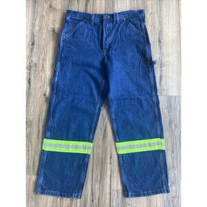 NWT Big Bill Men Blue Work Carpenter Jeans Reflective Tape Hi-Vis Canada 36 x 30